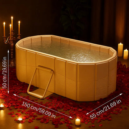 1.5m Foldable Bath Tub Portable Bathtube Ice Hot Tub for Baby Bath Pet Bath Sweat Steaming Foot Spa Outdoor Camping - Novarashop