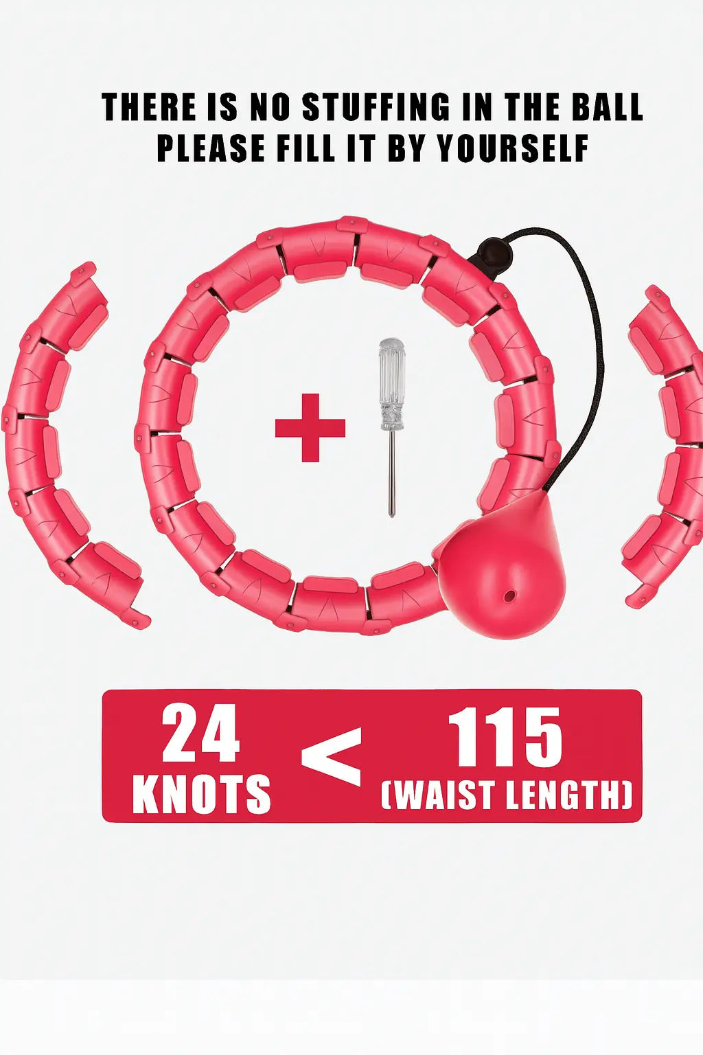 Weighted Sports Circle Hoops for Adults Weight Loss Plus Size for Adults Smart Exercise 2 in 1 Adjustable with Detachable Knots - Novarashop