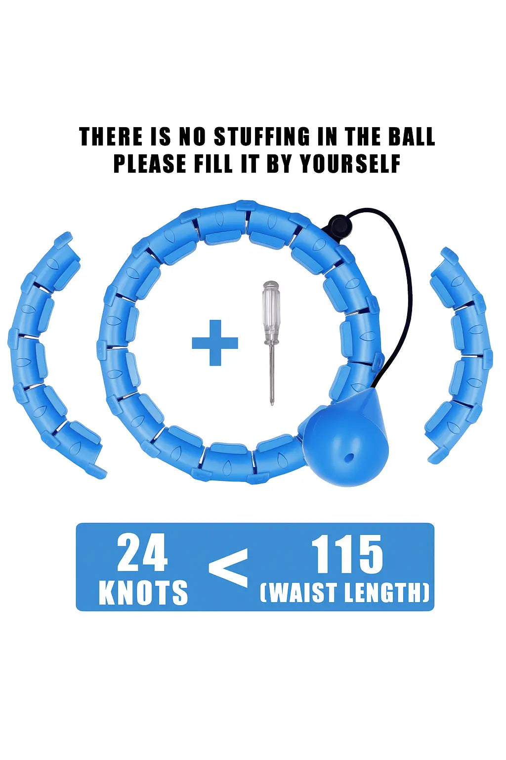 Weighted Sports Circle Hoops for Adults Weight Loss Plus Size for Adults Smart Exercise 2 in 1 Adjustable with Detachable Knots - Novarashop
