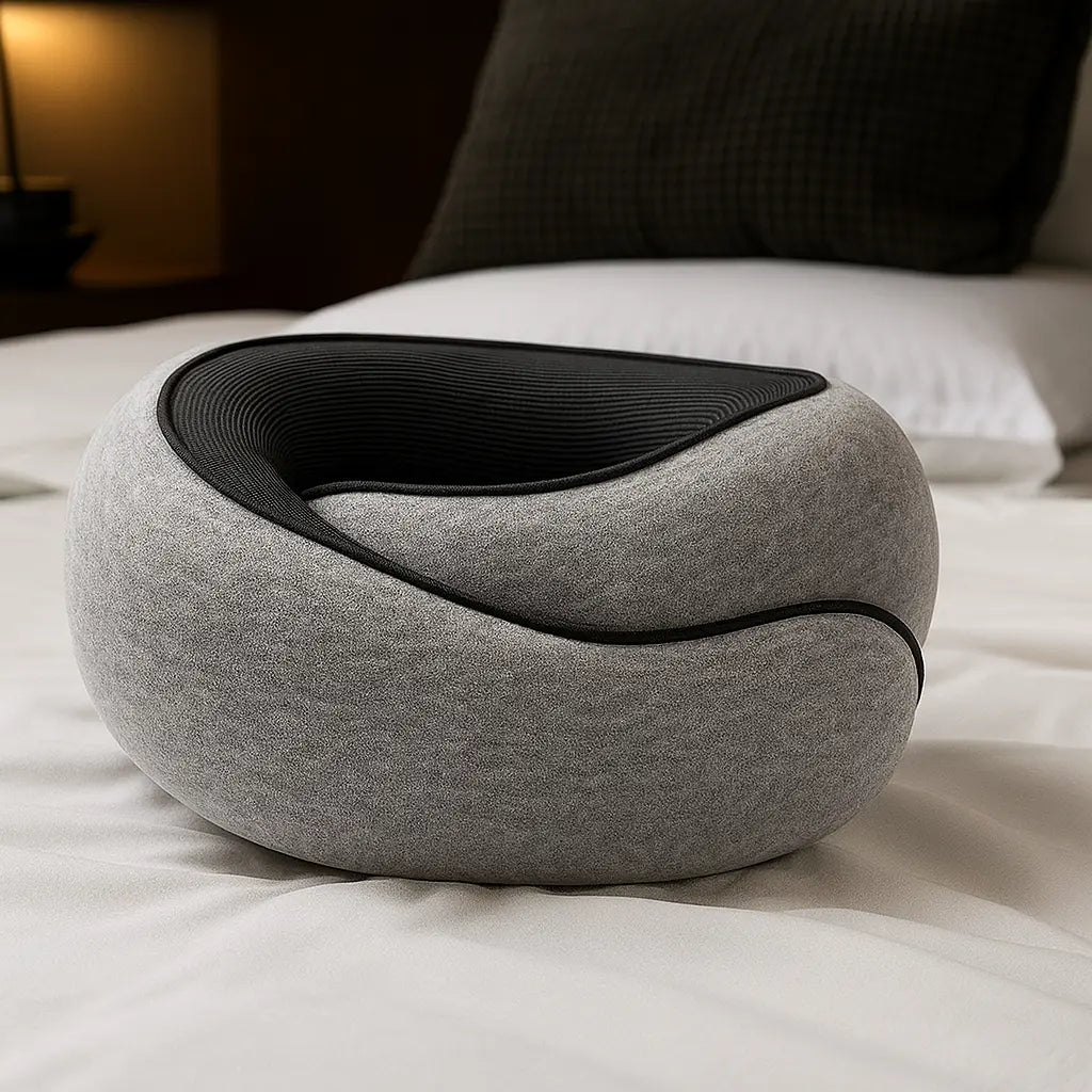 Memory Foam Travel Neck Pillow U-shaped Pillow Snail Style Travel Neck Support Portable Adjustable Soft Noon Break Sleep Pillows - Novarashop