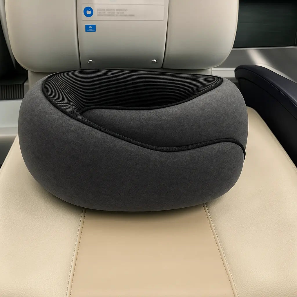 Memory Foam Travel Neck Pillow U-shaped Pillow Snail Style Travel Neck Support Portable Adjustable Soft Noon Break Sleep Pillows - Novarashop